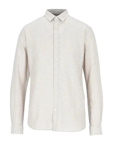 Beige Plain weave Solid color shirt