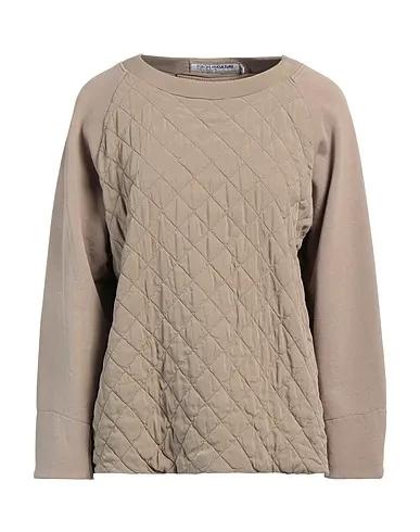 Beige Plain weave Sweatshirt