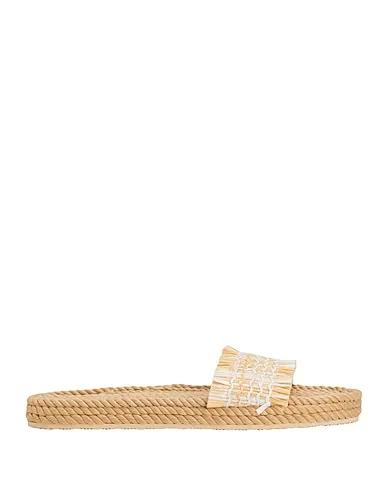 Beige Sandals WOVEN STRAW ROPE-SOLE SANDAL
