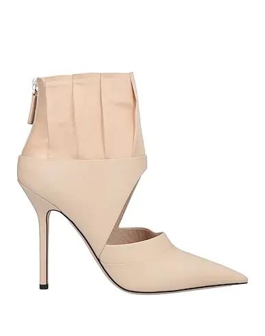 Beige Satin Ankle boot