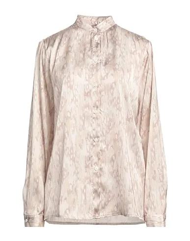 Beige Satin Patterned shirts & blouses