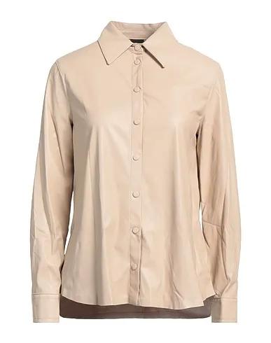 Beige Solid color shirts & blouses