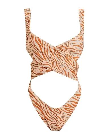 Beige Synthetic fabric One-piece swimsuits