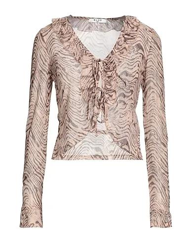 Beige Tulle Patterned shirts & blouses