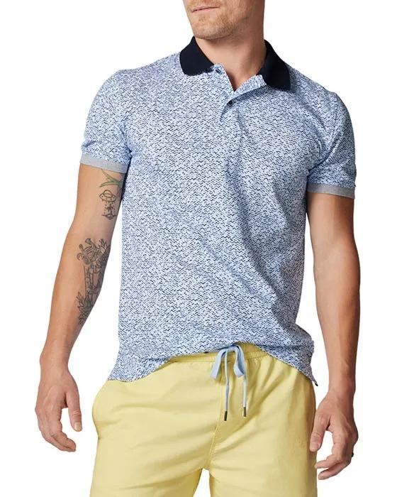 Bell Valley Slim Fit Wave Print Polo Shirt