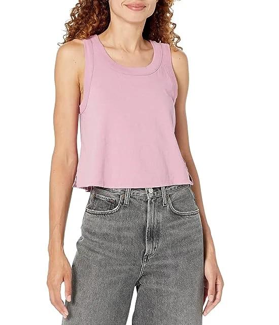 Softfade Cotton Boxy-Crop Tank