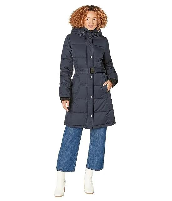 Belted 3/4 Puffer