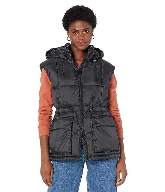 Belted Hooded Puffer Vests