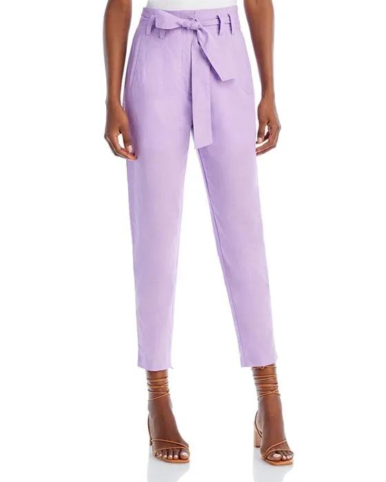 Belted Straight Ankle Pants - 100% Exclusive