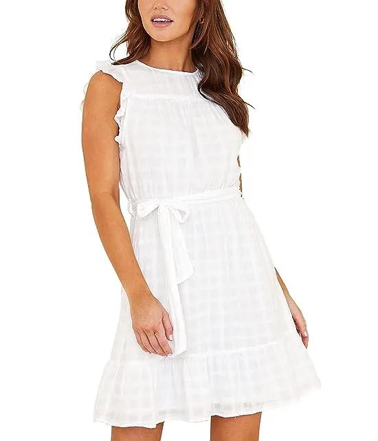 Belted Tiered Ruffle Dress