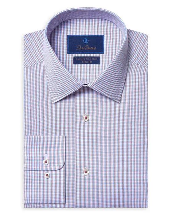 Berry Micro Check Wrinkle-Resistant Dress Shirt