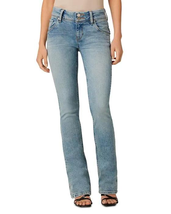 Beth Mid Rise Baby Bootcut Jeans in Motion