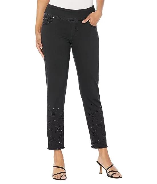 Betty Slim Ankle Pants with Embellishment