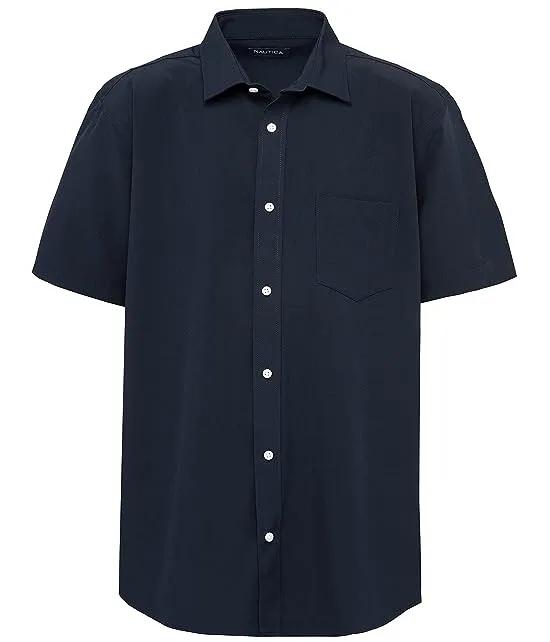 Big Boys' School Uniform Short Sleeve Performance Oxford Button-Down Shirt
