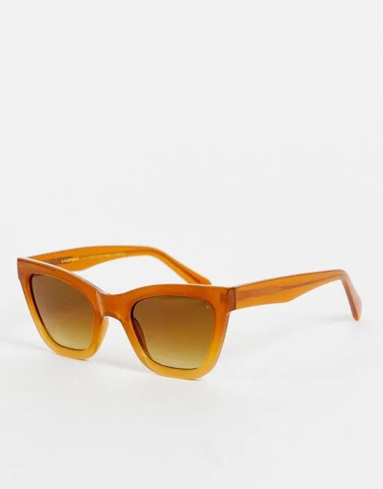 Big Kanye cat eye sunglasses in brown transparent