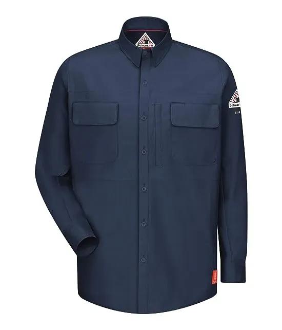 Big & Tall iQ Series® Comfort Woven Long Sleeve Patch Pocket Shirt