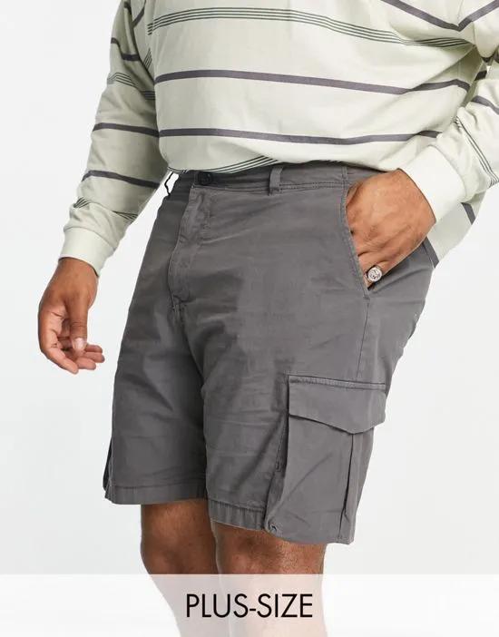Big & Tall pocket cargo shorts in gray