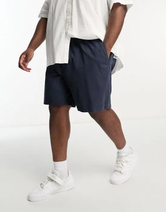 Big & Tall Prepster icon logo stretch twill shorts in navy