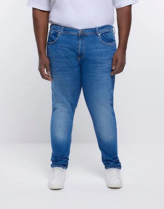 Big & Tall skinny jeans in mid blue