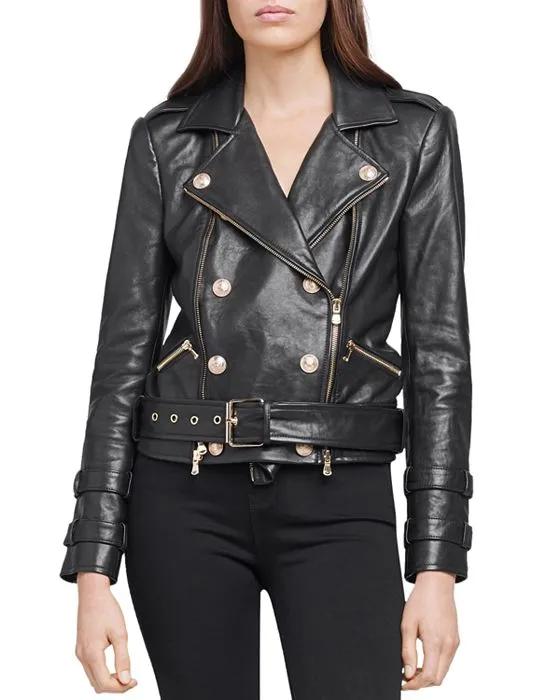 Billie Belted Leather Jacket