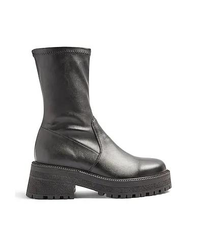 Black Ankle boot AYLA BLACK LEATHER CHUNKY SOCK BOOTS
