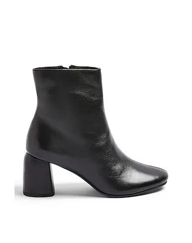 Black Ankle boot BOMBAY BLACK LEATHER HEELED BOOTS
