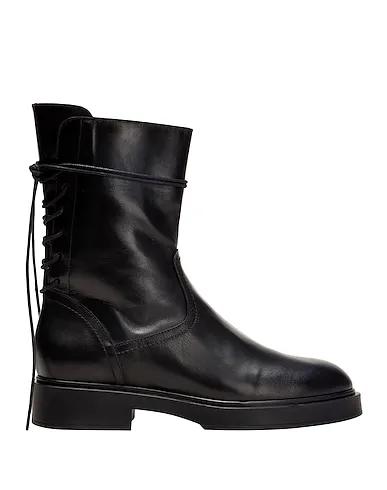Black Ankle boot LEATHER ANKLE BOOT WITH STRING DETAIL
