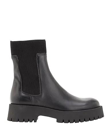 Black Ankle boot LEATHER ANKLE BOOTS WITH SOCK DETAIL
