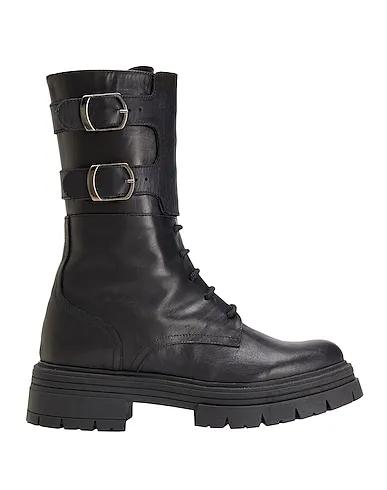 Black Ankle boot LEATHER COMBAT ANKLE BOOT
