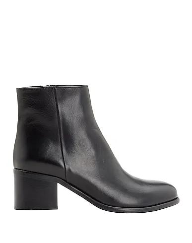 Black Ankle boot LEATHER HEELED ANKLE BOOTS
