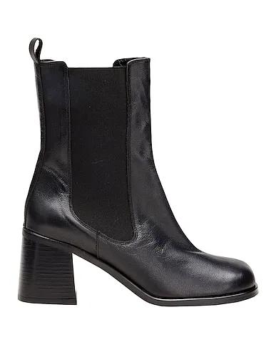 Black Ankle boot LEATHER HEELED CHELSEA BOOTS
