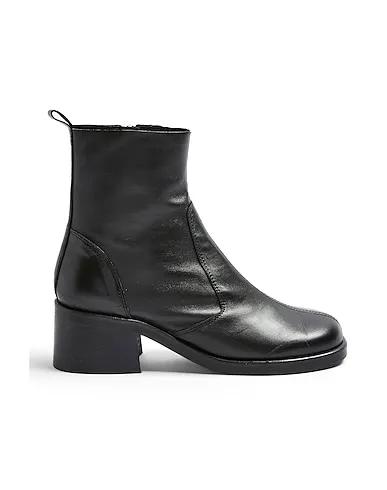 Black Ankle boot MOTHER BLACK ROUND TOE LEATHER BOOTS
