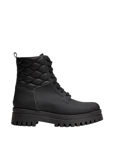 Black Ankle boot NYLON QUILTED LACE-UP ANKLE BOOT
