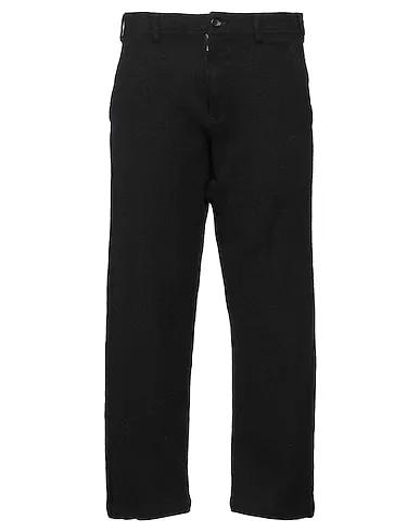 Black Boiled wool Casual pants