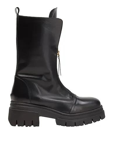 Black Boots LEATHER HALF ZIP BOOTS
