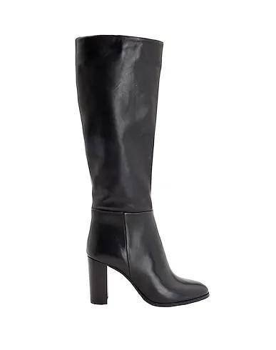 Black Boots LEATHER HEELED TALL BOOTS
