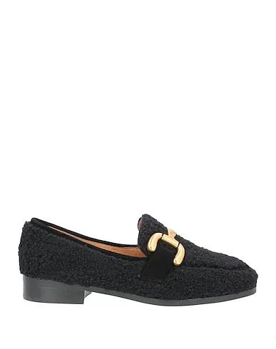 Black Bouclé Loafers