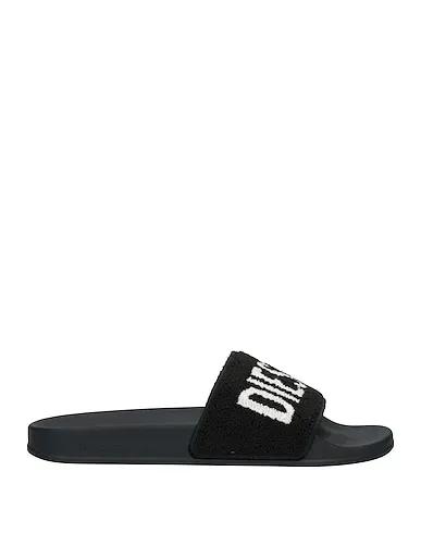 Black Bouclé Sandals