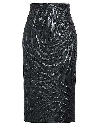 Black Brocade Midi skirt