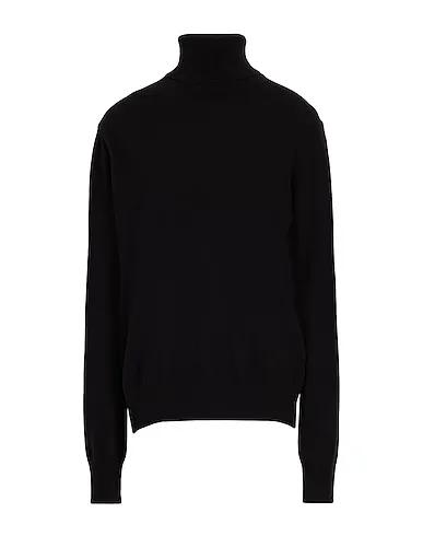 Black Cashmere blend KNITTED CASHMERE RELAXED FIT ROLL-NECK
