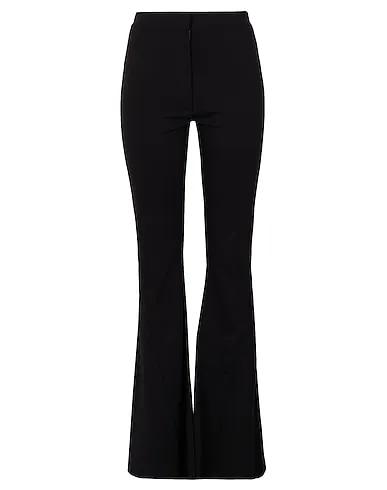Black Casual pants JERSEY FLARED FRONT SPLIT TROUSERS
