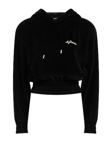 Black Chenille Hooded sweatshirt