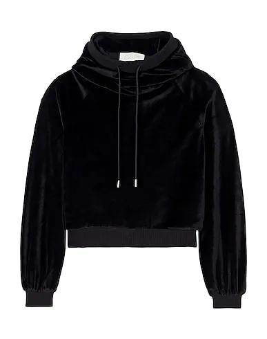 Black Chenille Hooded sweatshirt
