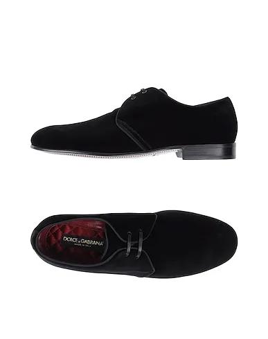 Black Chenille Laced shoes