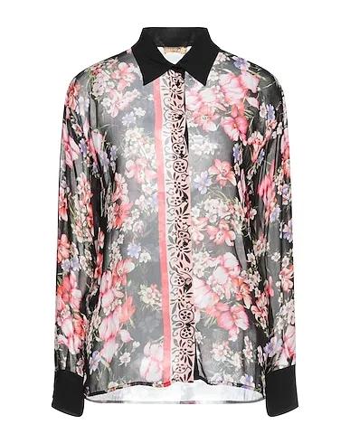 Black Chiffon Floral shirts & blouses