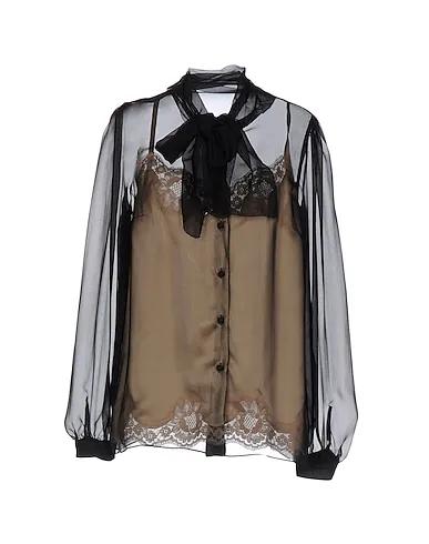 Black Chiffon Shirts & blouses with bow