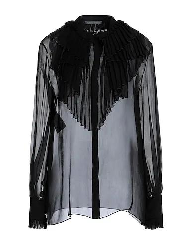 Black Chiffon Silk shirts & blouses