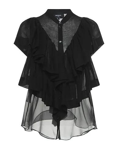 Black Chiffon Silk shirts & blouses