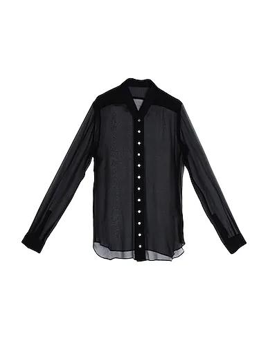 Black Chiffon Solid color shirt