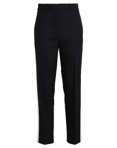 Black Cotton twill Casual pants TAILORED PANTS	